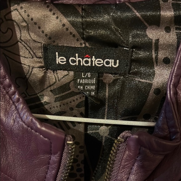 Le Chateau Men's Purple Leather Jacket - Picture 2 of 3